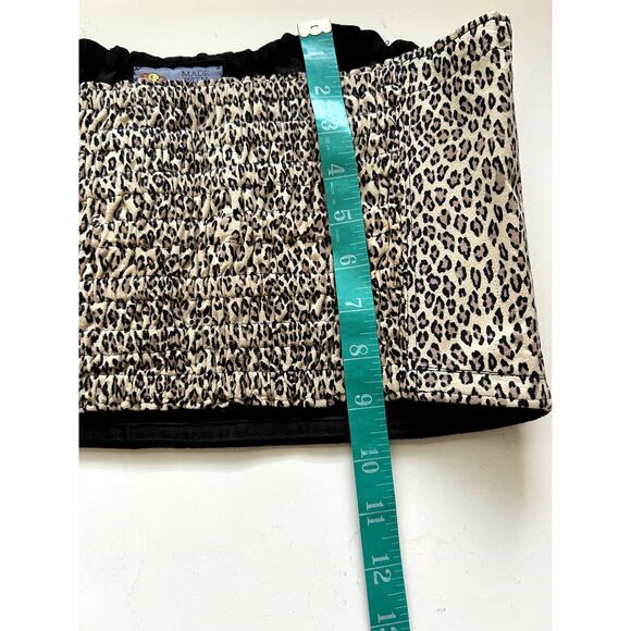 Made with Love by Mom Corset Crop Top Tube S/M Black Velvet Y2K Strapless Sequin - Picture 10 of 11